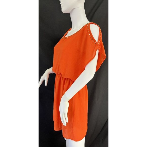 womens summer dress, size small by CHARMING CHARLIE, orange/gold, mini - Picture 8 of 12